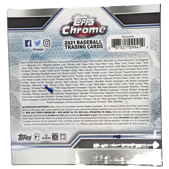 2021 Topps Chrome Baseball Mega Box Factory Sealed X-Fractors & Autographs - Picture 2 of 4